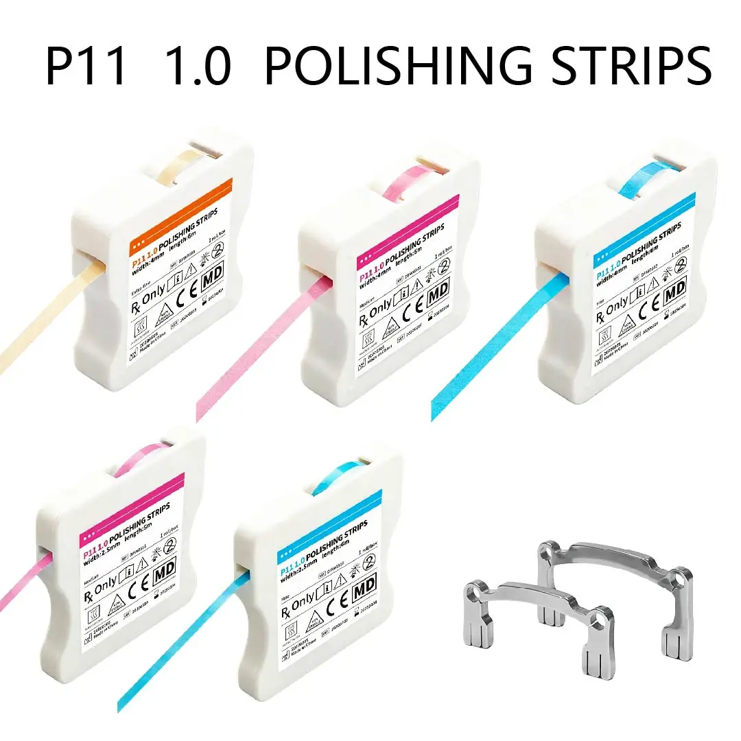 1 rollo de tiras de pulido dental de 4 mm de ancho y 6 m de largo, material para dentista para pulido interdental, desbaste de resina y blanqueamiento.