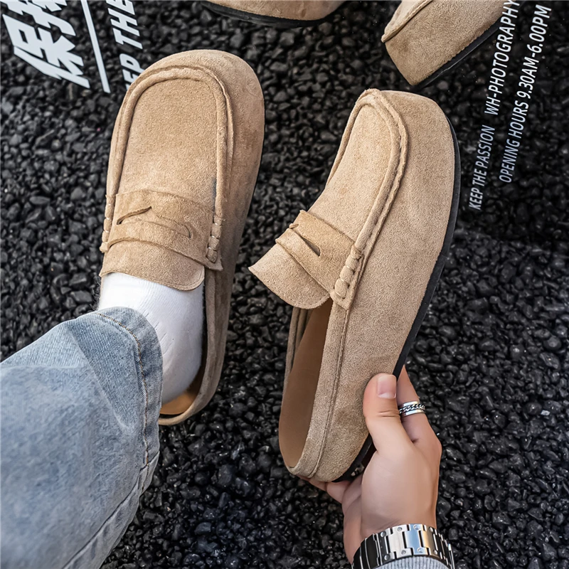 Zapatos Casuales Cómodos de Moda para Hombre, Mocasines de Cuero, Pantuflas, Zapatos Sin Cordones para Conducir, Zapatos Transpirables para Caminar para Parejas
