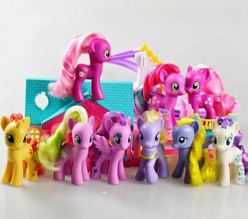Figuras originales de Anime Hasbro My Little Pony, lindo Twilight Sparkle Rainbow Fluttershy Pinkie Pie, modelo de juguete para regalo
