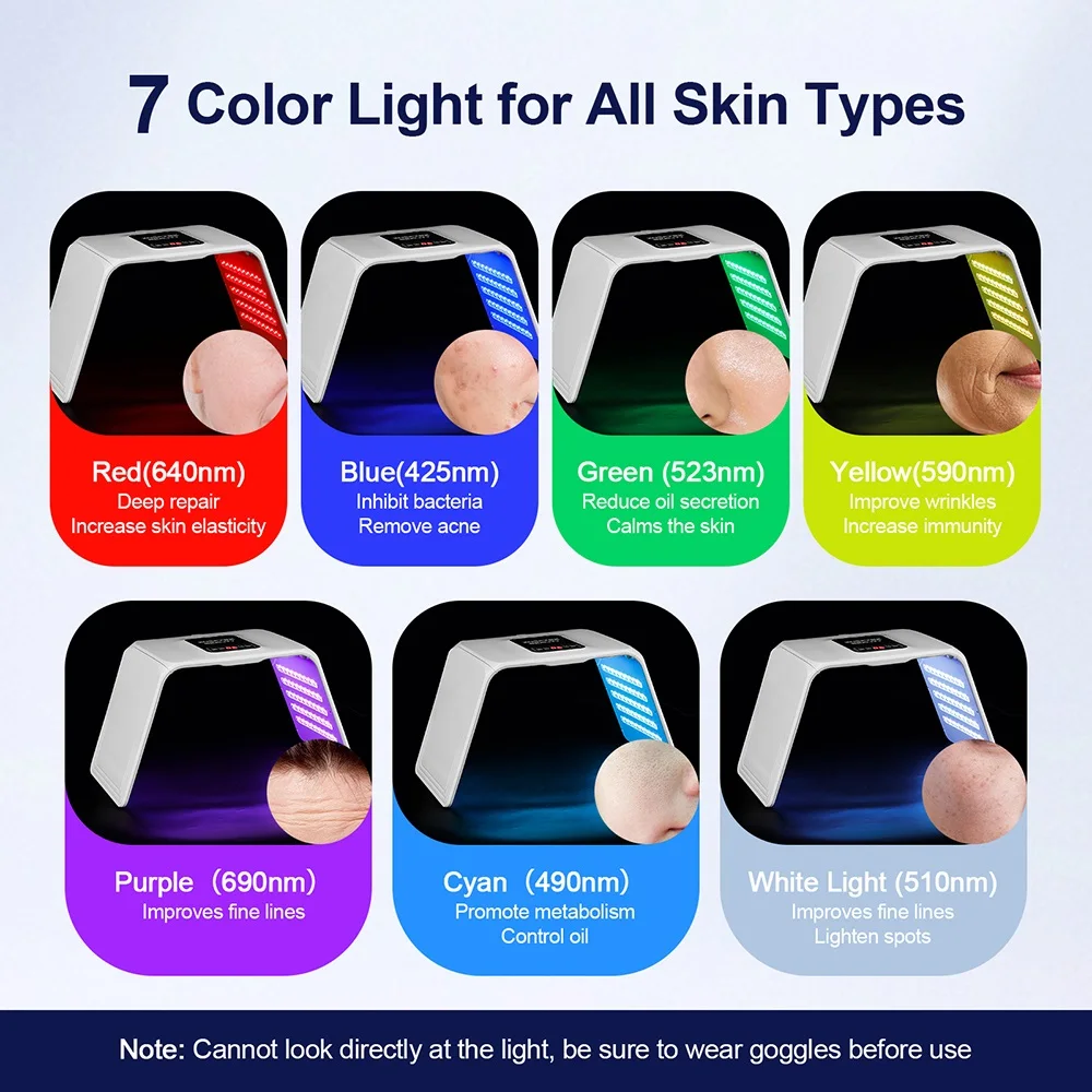 Máquina de fotones LED plegable de 160 LED, 7 colores, uso doméstico, salón de belleza, máscara LED para SPA corporal Facial, máquina PDT, máscara LED para el cuidado de la piel