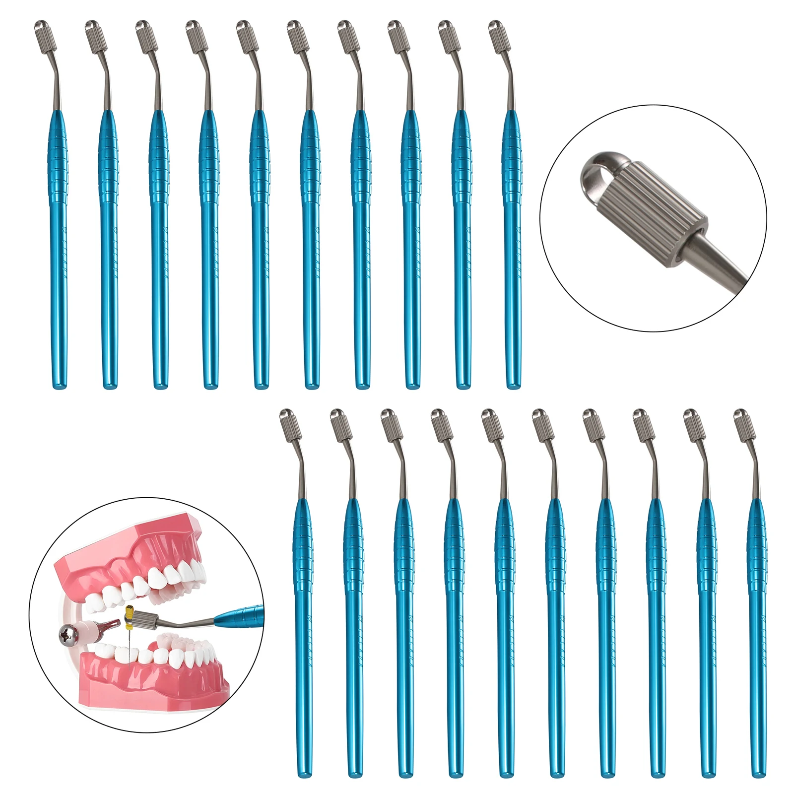 1-20 Piezas Porta-archivos endodónticos K-Files de acero inoxidable para uso manual, herramienta para conductos radiculares con agarre ergonómico, autoclavable