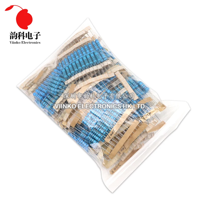 Kit de resistencias de película metálica de 640 piezas 2W 1% 0.33R - 1M ohm 64ValuesX10pcs Paquete surtido de resistencias