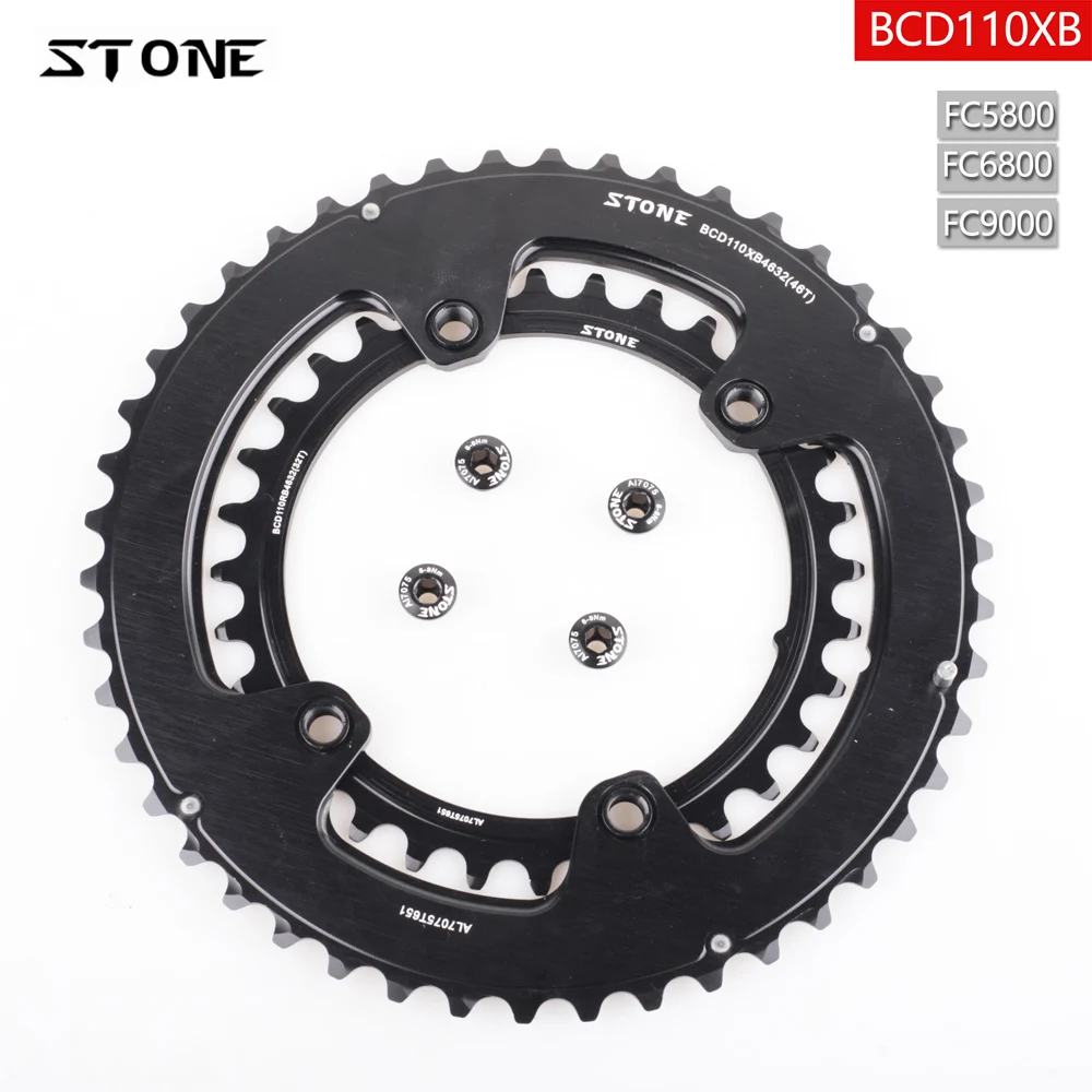 Plato doble de piedra BCD de 110mm, 4 pernos 46T 32T 48T 33T 50T 34T 54T 40T para FC5800 FC6800 9000, anillo de cadena de rueda de bicicleta de carretera