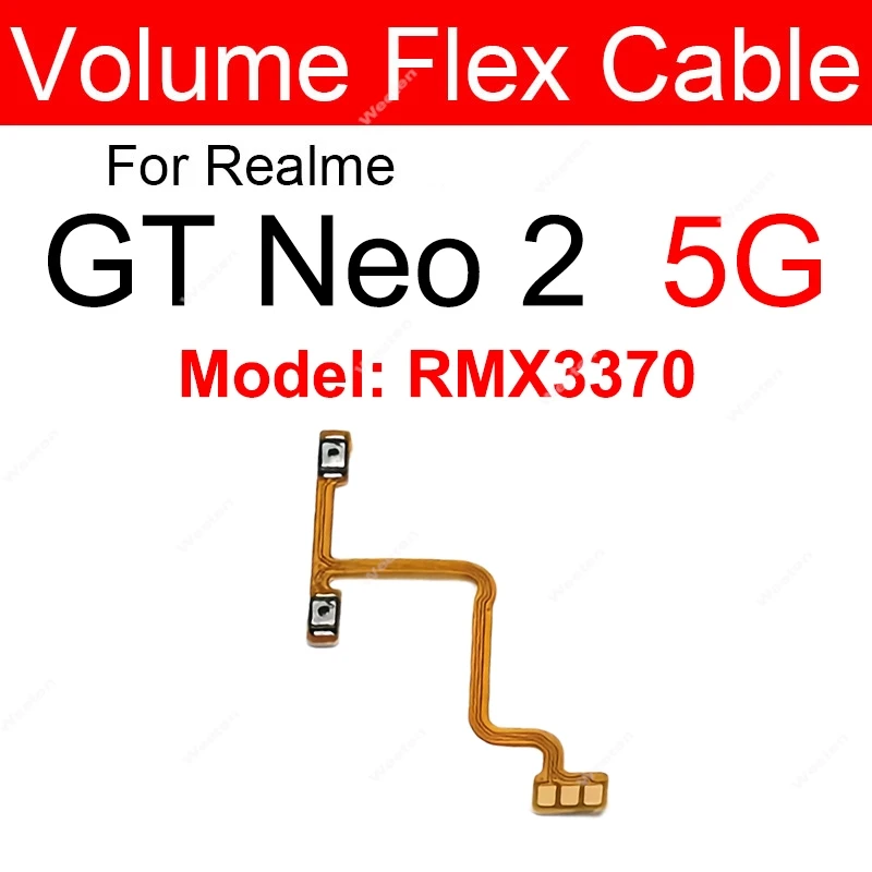 Botones de volumen de alimentación, Cable flexible para Realme GT Neo 2 2T GT Master Narzo 30 4G 5G, teclas laterales de volumen de alimentación, piezas de cinta
