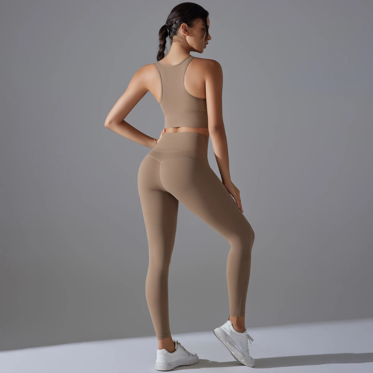Conjunto de Yoga para Mujer, Traje Deportivo, Top Corto, Sujetador Deportivo a Prueba de Impactos, Pantalones para Yoga, Gimnasio y Running, Ropa Deportiva para Fitness y Yoga