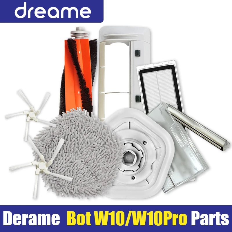 Accesorios para Robot Aspirador Dreame Bot W10 / W10 Pro: Filtro HEPA, Cepillo Principal, Cepillo Lateral, Paño de Limpieza, Repuestos