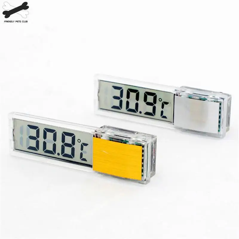 Termómetro electrónico digital para acuario, plástico, metal, 3D, medidor de temperatura para pecera, oro, plata, recién llegado