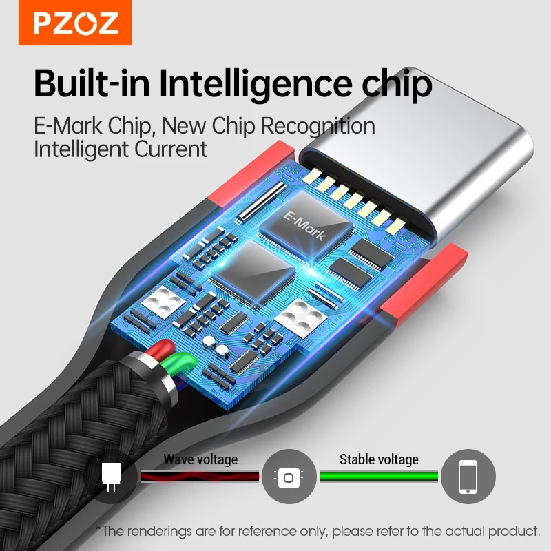 PZOZ PD 5A USB C a USB tipo C Cable 100W carga rápida para iPhone 15 Pro Max MacBook iPad Samsung Xiaomi 60W USBC Cable cargador