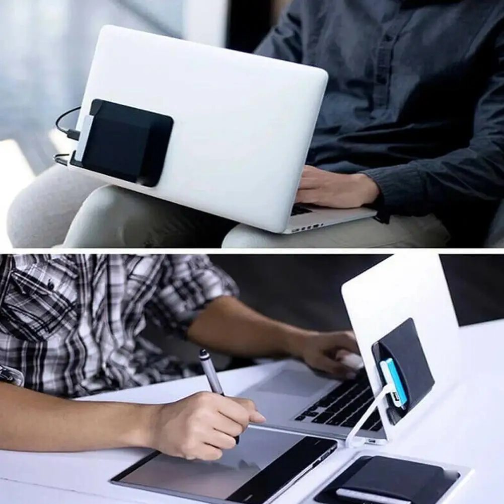 Bolsa de almacenamiento trasera autoadhesiva para ordenador portátil, bolsa de bolsillo para bolígrafo con disco duro Digital para ratón, accesorios para ordenador portátil