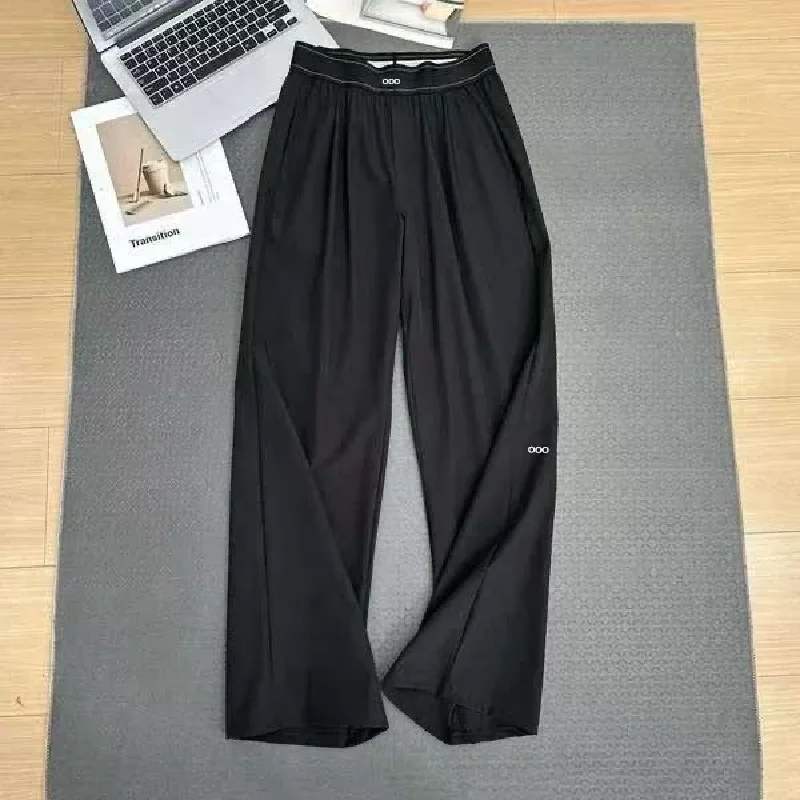 Pantalones de Yoga de Cintura Alta para Mujer, de Secado Rápido, Transpirables, Casuales, de Pierna Ancha, Deportivos