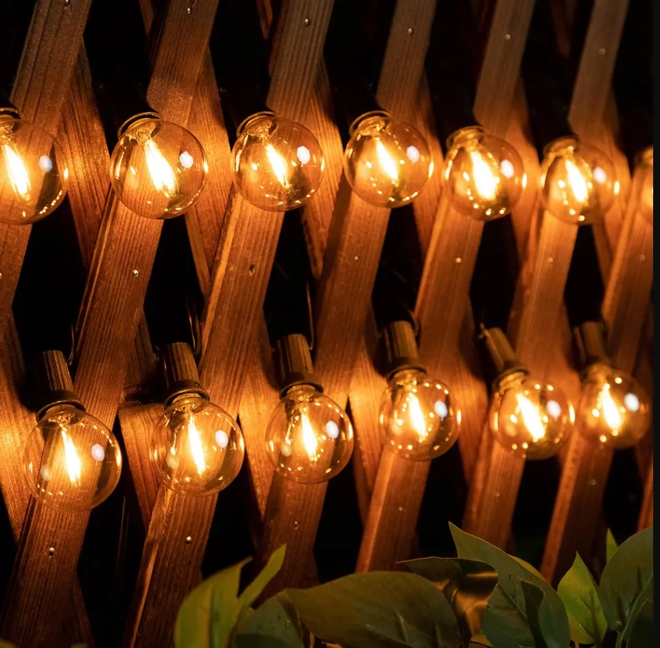 Guirnalda de calle Retro G40, cadena conectable para exteriores, guirnalda de calle para jardín, iluminación para exteriores, luces de Gazebo, decoración de cumpleaños y boda