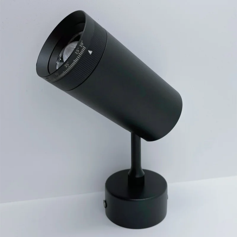 Focos de luz enfocados con 10-55 °   Cambio de Apertura Libre, Focos de Riel Montados en Superficie, Luces de Techo, Techo LED Sin Perforaciones