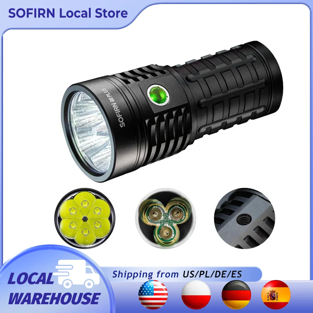 Sofirn Q8 Plus linterna LED súper potente 16000lm USB C recargable 21700 Anduril 2,0 antorcha XHP50B carga inversa