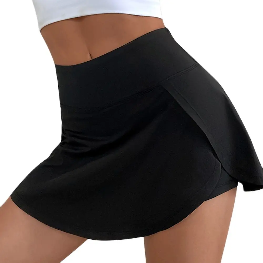 Culottes deportivos de cintura alta para mujer, Yoga, Fitness, tenis, forro antiligero, falda de secado rápido para correr, adecuada para correr y Yoga