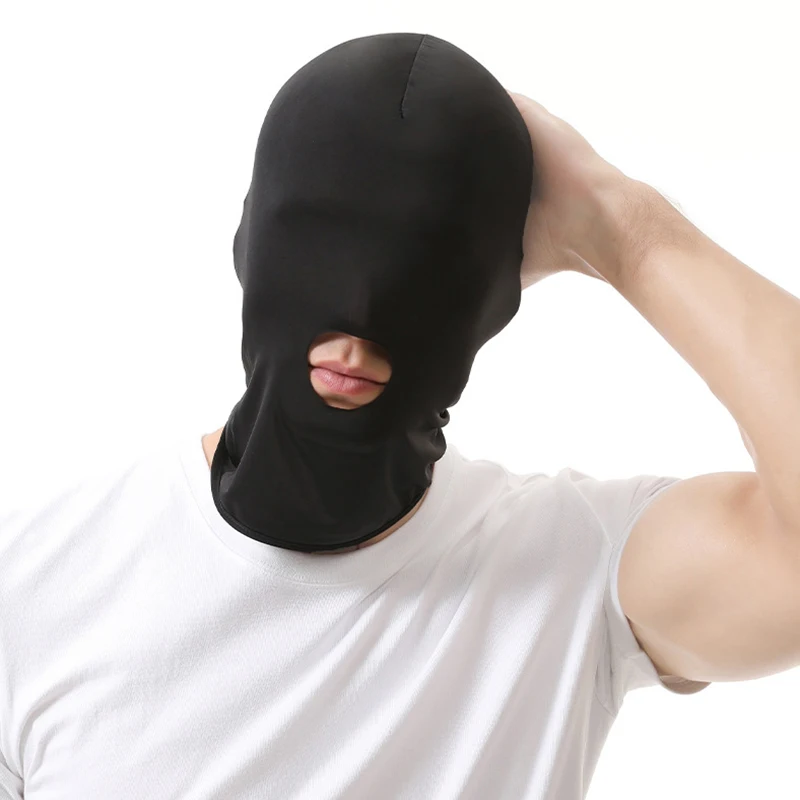 Máscara Balaclava de un solo orificio ultrafina, cubrecabezas de seda helada para cosplay, fiestas y Halloween, con cubierta para cabeza y ojos.