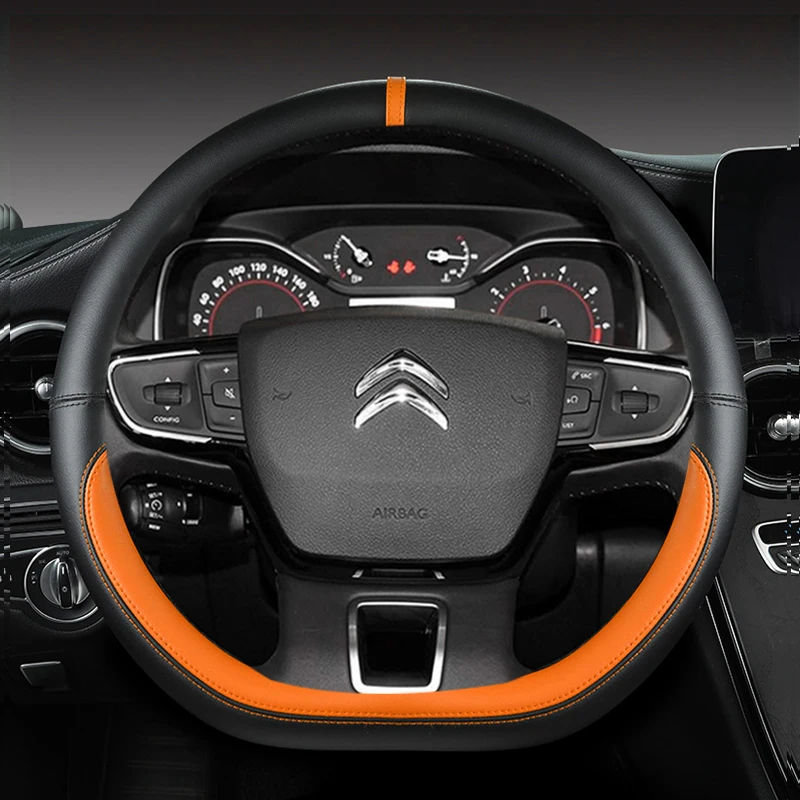 Protector de volante tipo D para Citroen C3 II III 2009 - 2019 2020 C3 AIRCROSS 2017 2018 2019 2020 2021 Berlingo 3 C4 Picasso 2