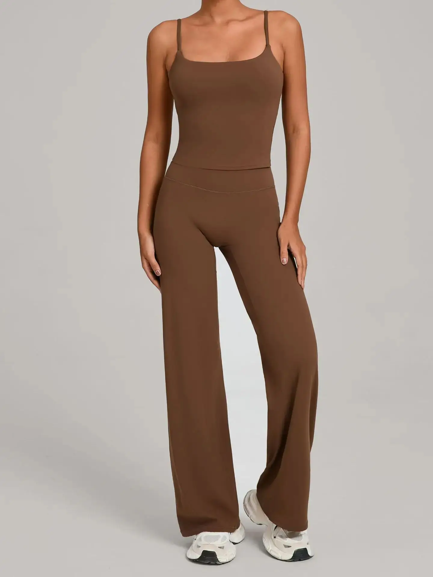 Ropa de entrenamiento para gimnasio, ropa informal para mujer, traje de Yoga ajustado para deportes al aire libre, traje de Fitness con sensación desnuda, conjunto de dos piezas de Yoga de cintura alta