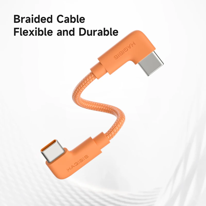 Cable USB C a USB C Magnético Hagibis, Cable de Carga Rápida Tipo C en Ángulo Recto, PD 240W para iPhone 17/16/15 Pro Max