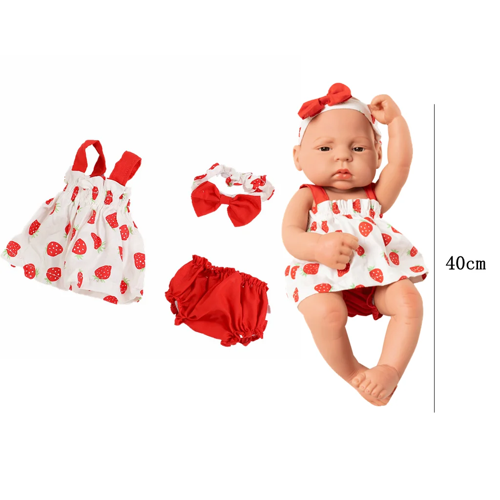 Vestido chaleco muñecas traje ropa para muñeca bebé de 16 pulgadas 40cm jerséis lindos peleles ropa para muñecas accesorios para muñecas juguetes para niños