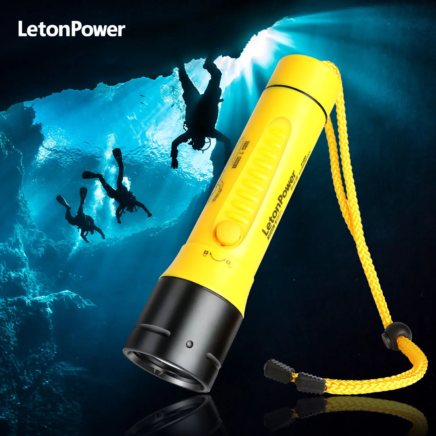 Linterna de buceo 3000LM CERR LED enfoque largo impermeable noche sumergible pesca IPX8 exterior bajo el agua fuerte penetrati