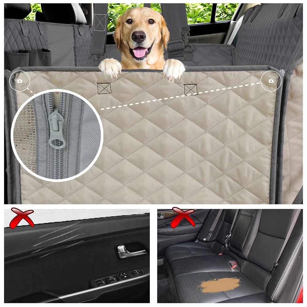 Portadores para perros impermeables traseros para mascotas, fundas para asiento de coche, esteras, Protector de hamaca con cinturón de seguridad para automóviles y SUV grandes, camiones