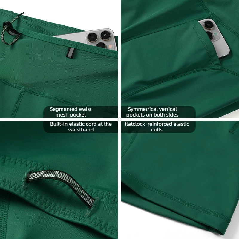Pantalones Cortos Deportivos para Hombre, Ropa de Fitness, Pantalones Cortos de Compresión para Gimnasio, Pantalones Deportivos con Múltiples Bolsillos para Hombre, Ropa Deportiva, Pantalones Deportivos para Crossfit