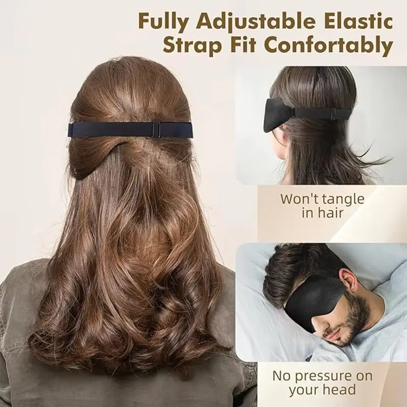 Antifaz 3D Contorneado con Peso para Dormir de Lado, Suave y Cómodo, 100% Bloqueo de Luz, Sin Presión en los Ojos, para Hombres y Mujeres