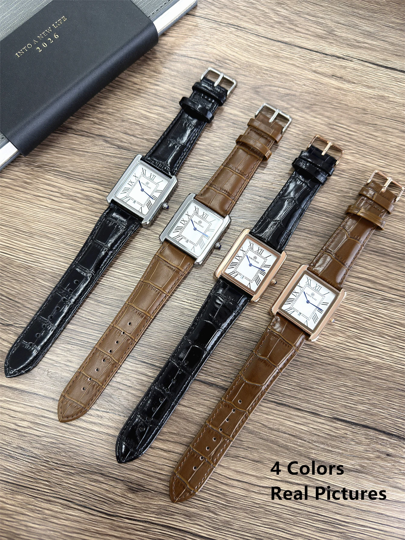 Reloj de hombre de negocios Retro clásico calendario de cuero de lujo impermeable reloj de cuarzo de moda masculina relojes con caja y batería de repuesto