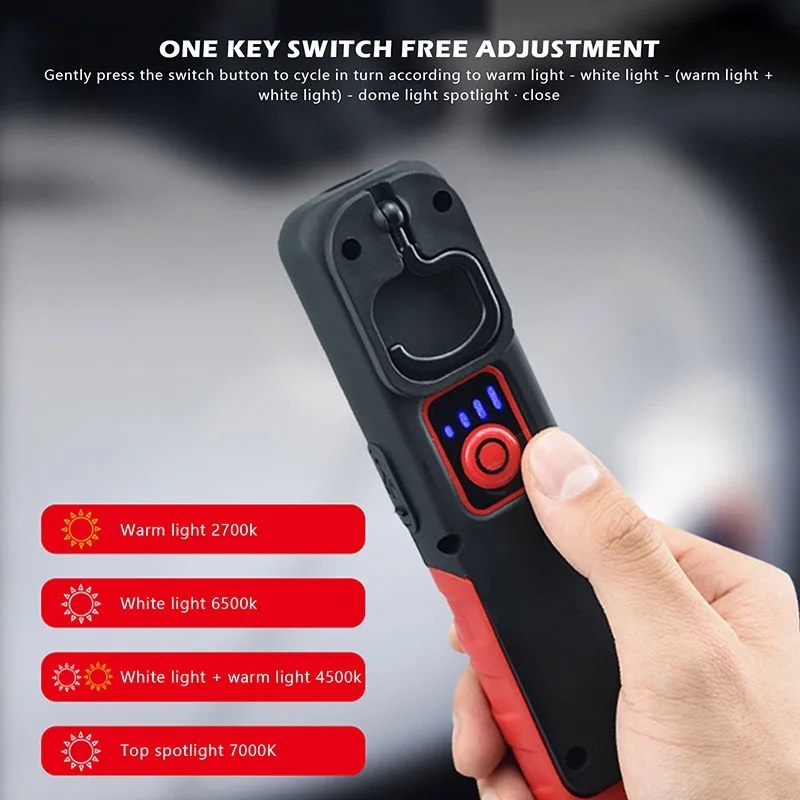 Herramientas de detalles de automóviles, linterna USB, luz de inspección, lámpara con acabado de pintura de coche, escaneo, remolino, luces de trabajo multifunción para reparación de automóviles