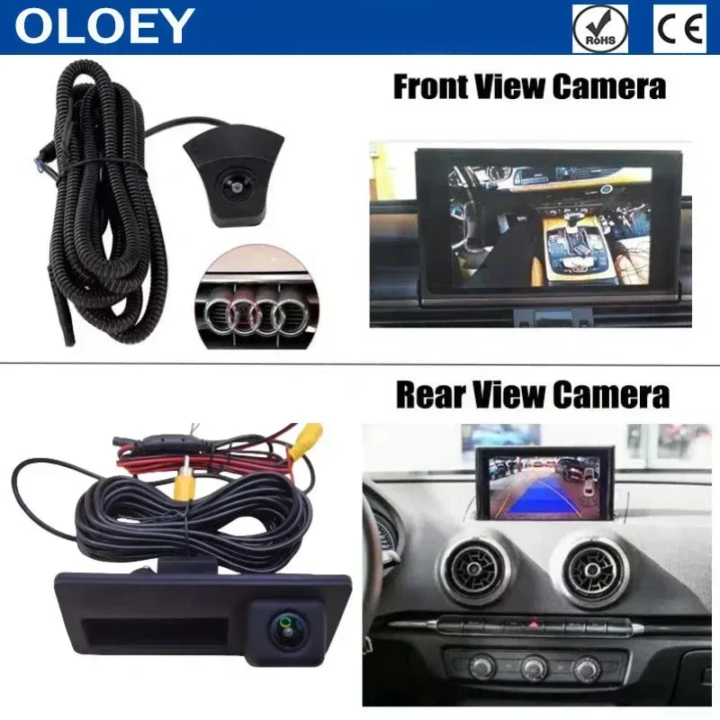 Kit de Cámara de Reversa HD Especial para Audi A3 8V S3 8P 2012 2013 ~ 2019 2020, Accesorios de Pantalla de Fábrica OEM, Cámara de Visión Delantera y Trasera