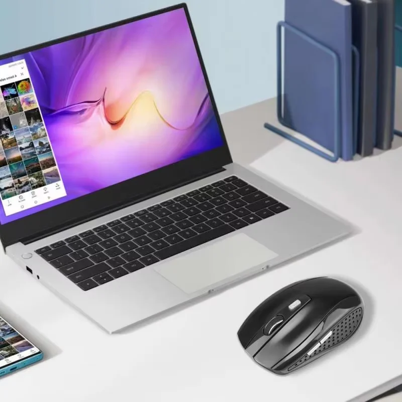 Ratón inalámbrico de 2,4G para juegos, ratón óptico ajustable de 1600DPI para oficina, ratón de diseño ergonómico para Notebook, PC, MacBook