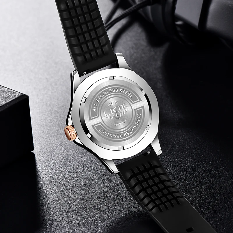 2025 LIGE, nuevos relojes de negocios para hombres, relojes de buceo de lujo de primeras marcas para hombres, reloj de fecha resistente al agua, reloj deportivo, reloj Masculino + caja