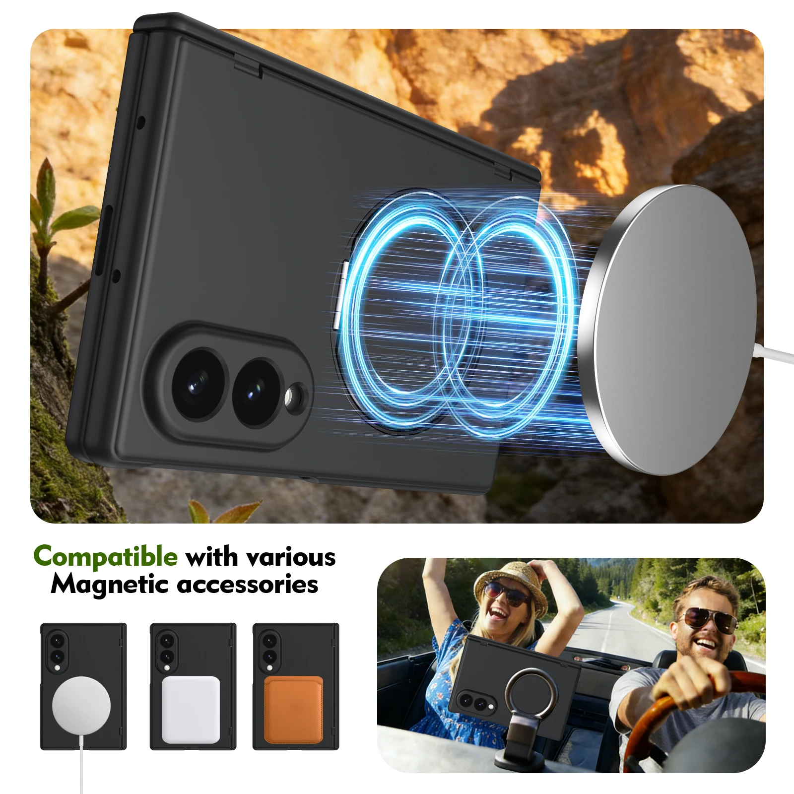 Funda Protectora Anticaídas para Samsung Galaxy Z Fold 8 5G Fold8 Ultra Fold7 Fold6 Fold5 Fold 7 6 5 con Anillo Magnético y Protección Total
