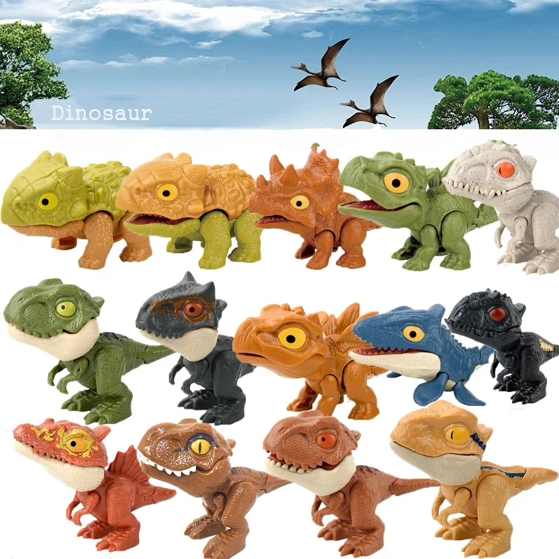 Dinosaurio Jurásico de dedo, modelo tiranosaurio, juguetes para niños, dinosaurios para morder los dedos, articulaciones móviles, juguete de dinosaurio para regalo de niño