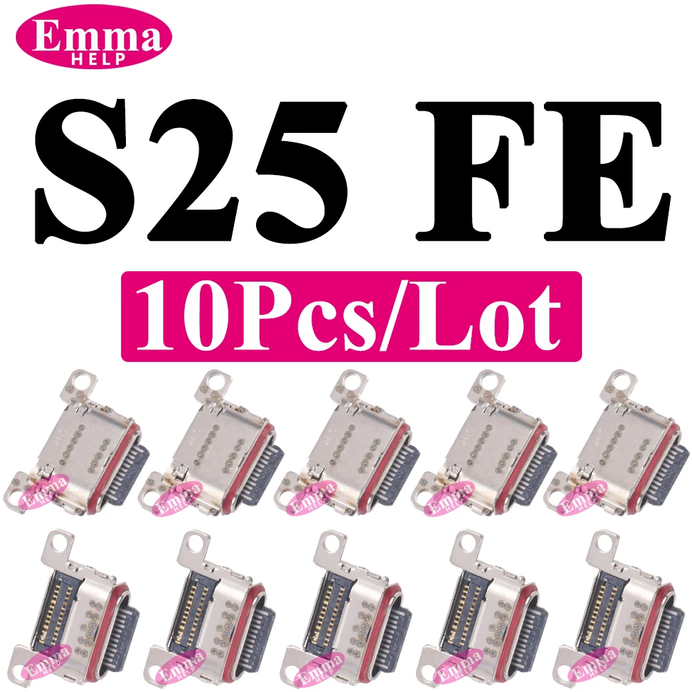 10 piezas de puerto de carga original para Samsung S26 S25 S24 23 Ultra S22 S21 Plus S25 FE A34 A52 A53 A54 A56, conector de cargador