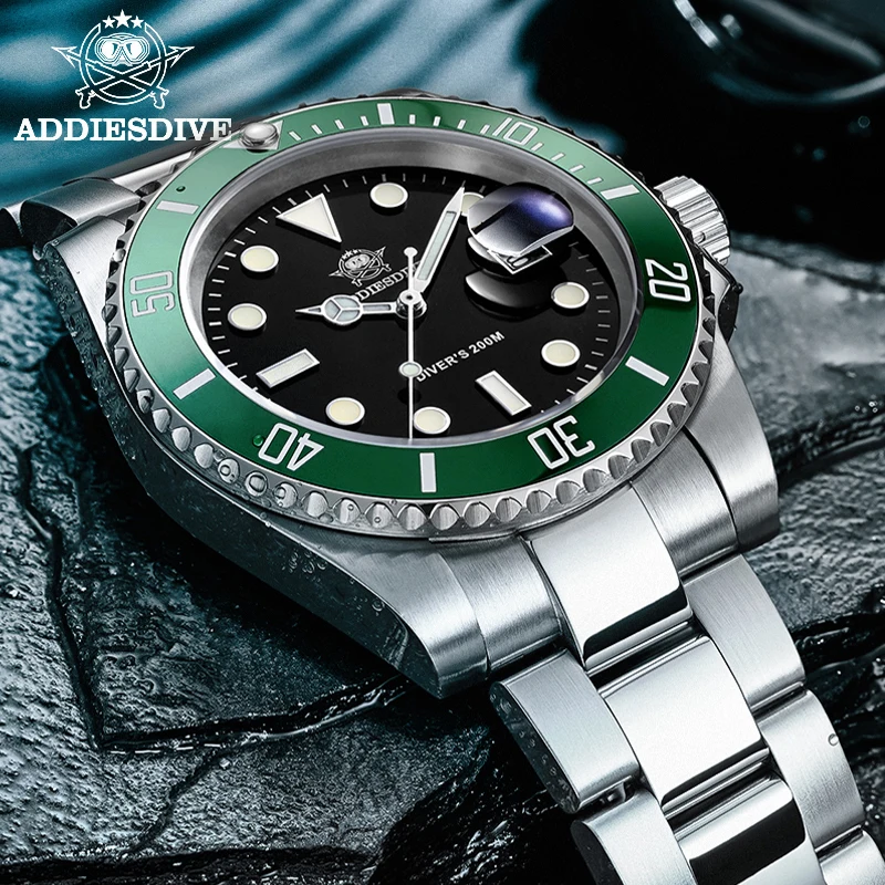 Reloj ADDIESDIVE de acero inoxidable para hombre, reloj de cuarzo de ocio de negocios europeo y americano, reloj deportivo resistente al agua para exteriores