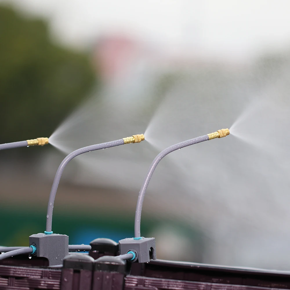 Boquilla de latón de flexión libre de 20/30/50CM ID-6mm cabezal de pulverización ajustable de inserción rápida para sistema de nebulización de riego de refrigeración de jardín