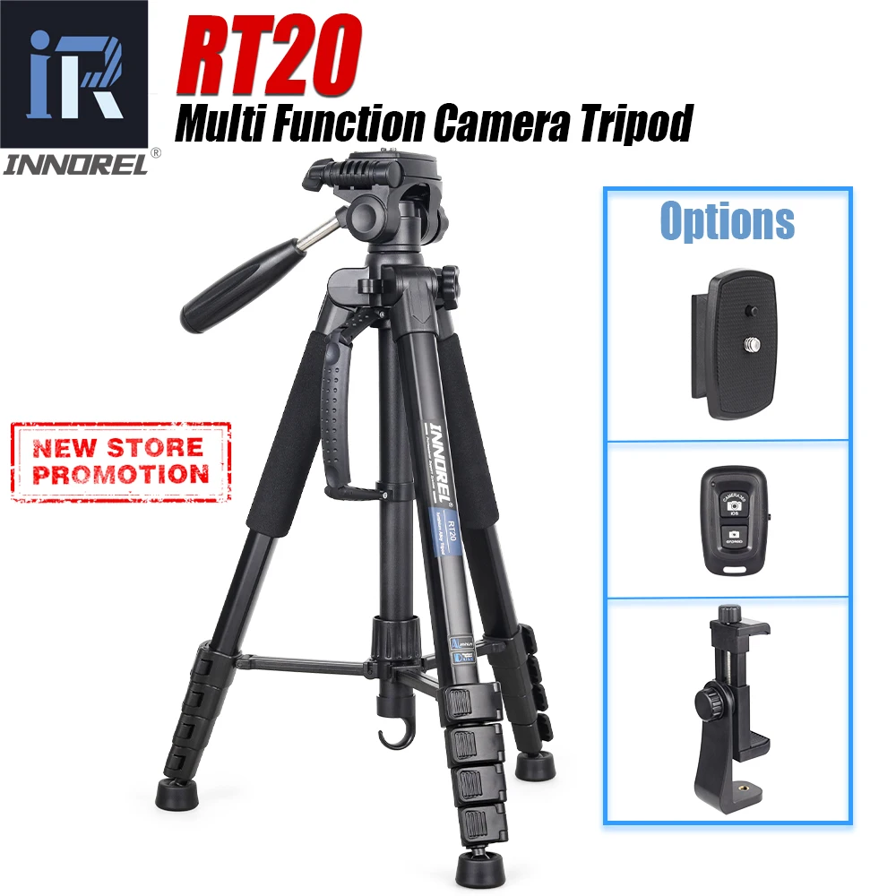 Trípode de cámara INNOREL RT20 de 184cm de altura, soporte profesional de viaje ligero para teléfono móvil DSLR, videocámara, luz de relleno Gopro