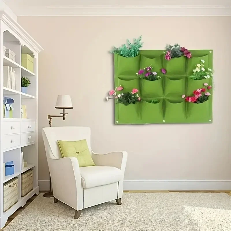 Bolsas de Fieltro Adecuadas para Plantar, Colgar en Paredes Verticales, Decorar Balcones, Cultivar Flores y Bolsas de Fieltro Cuadradas de Múltiples Aberturas