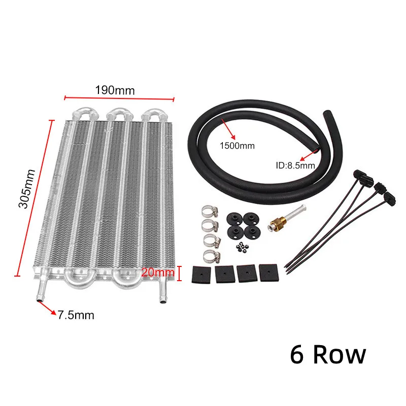 10 filas 8 filas 6 filas 4 filas 2 filas enfriador de aceite de transmisión remota de aluminio/Kit convertidor de radiador manual automático