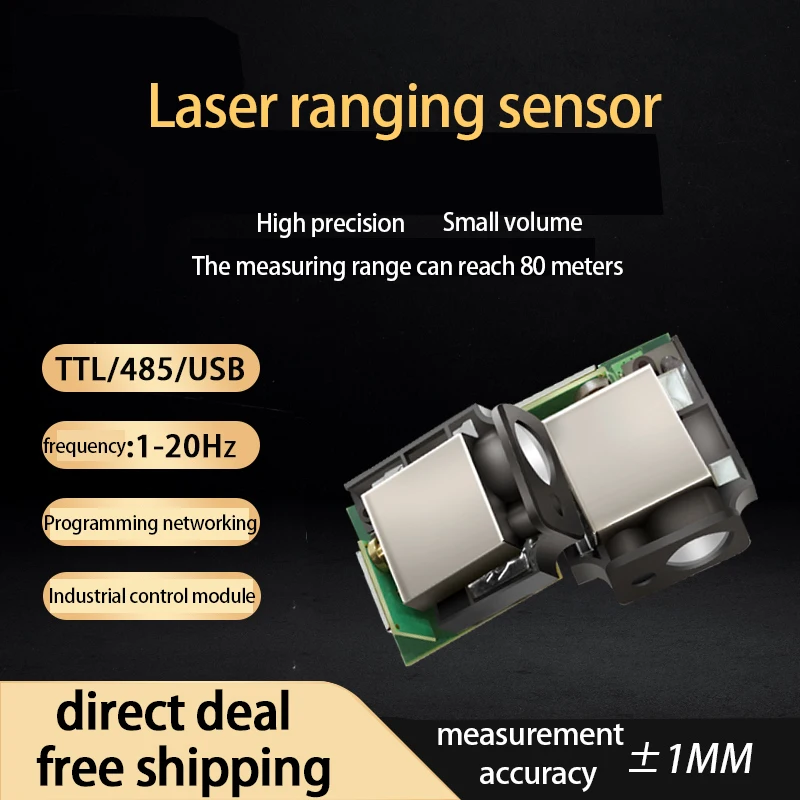20hz Alta Precisión 80m Sensor Láser Telémetro Módulo de Medición de Distancia TTL Interfaz Ardunio