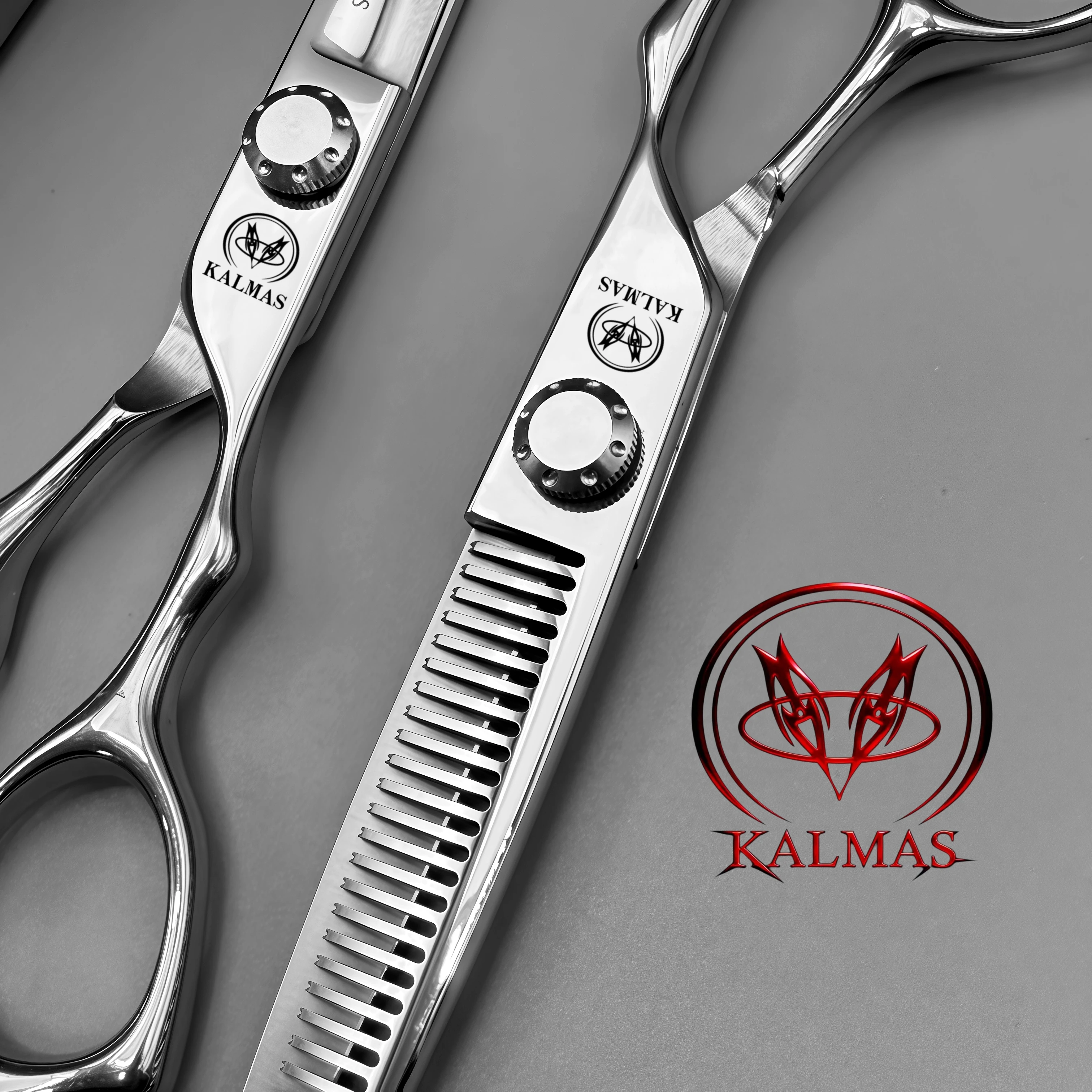 KALMAS - Cortapelos Profesionales de Acero VG10, Tijeras de Entresacar para el Cabello, Cortapelos para el Hogar