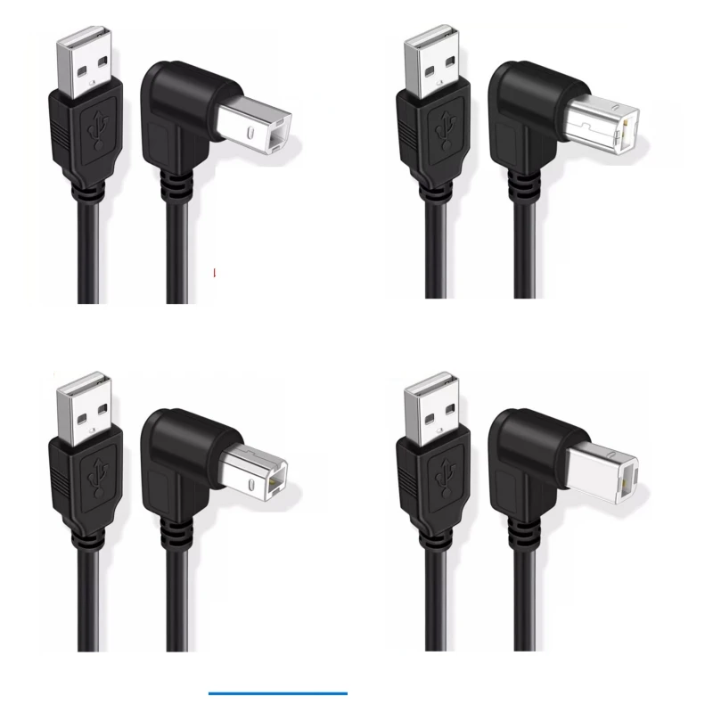 Cable de escáner de impresora USB 2,0 tipo A macho A tipo B, Cable de 90 grados arriba, abajo, izquierda y derecha en ángulo, 30cm, 50cm, 1m, 150cm, 1 pies, 5 pies