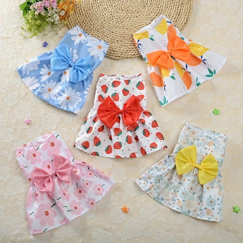 Vestido para mascotas, traje floral suave y sin mangas para gatos y perros, perfecto para uso diario y ocasiones especiales, faldas para perros