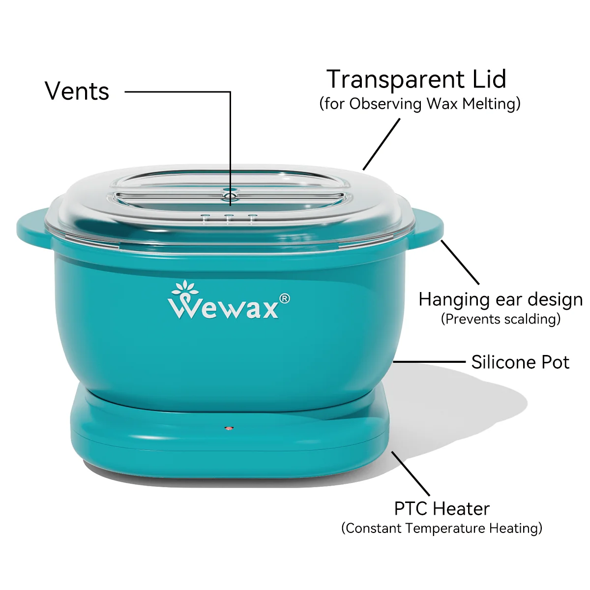 WEWAX Kit Calentador de Cera de Silicona Plegable de 35 Piezas con Enchufe Estadounidense, Granos de Cera Dura, Leche, Miel, Lavanda, Aloe Vera para Depilación Corporal Completa