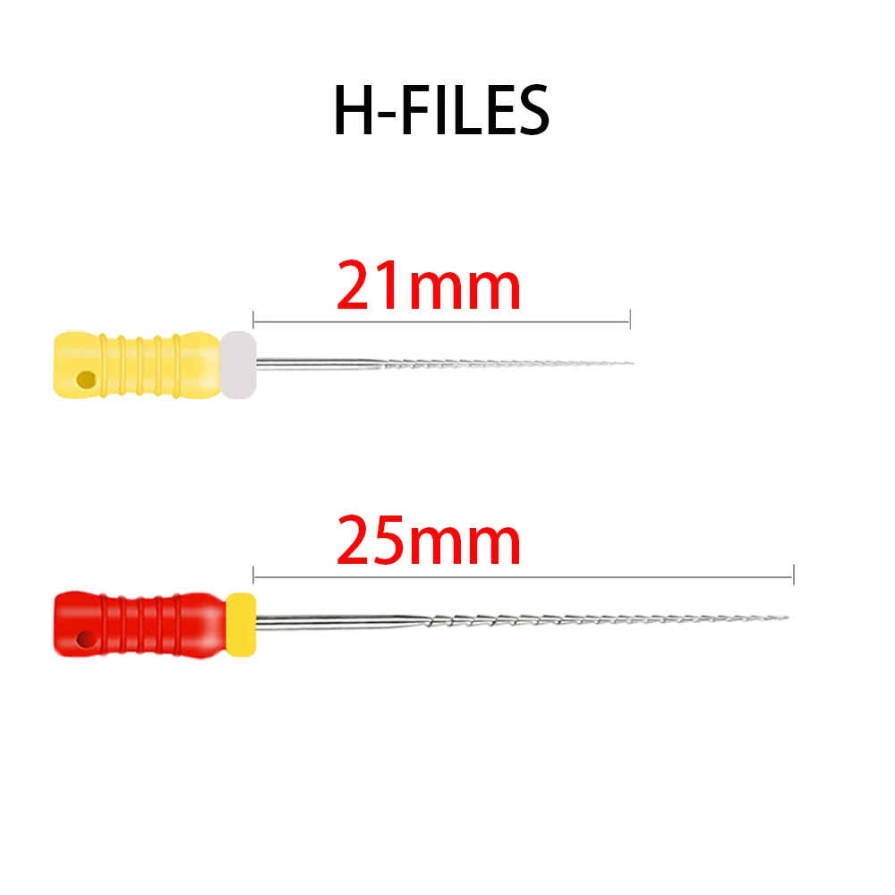 Limas Endo dentales de acero inoxidable JUMTOP, limas H para uso manual, taladros para conducto radicular de odontología