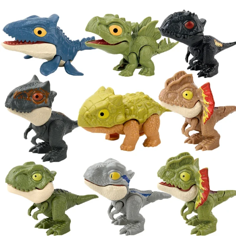 Dinosaurio Jurásico de dedo, modelo tiranosaurio, juguetes para niños, dinosaurios para morder los dedos, articulaciones móviles, juguete de dinosaurio para regalo de niño