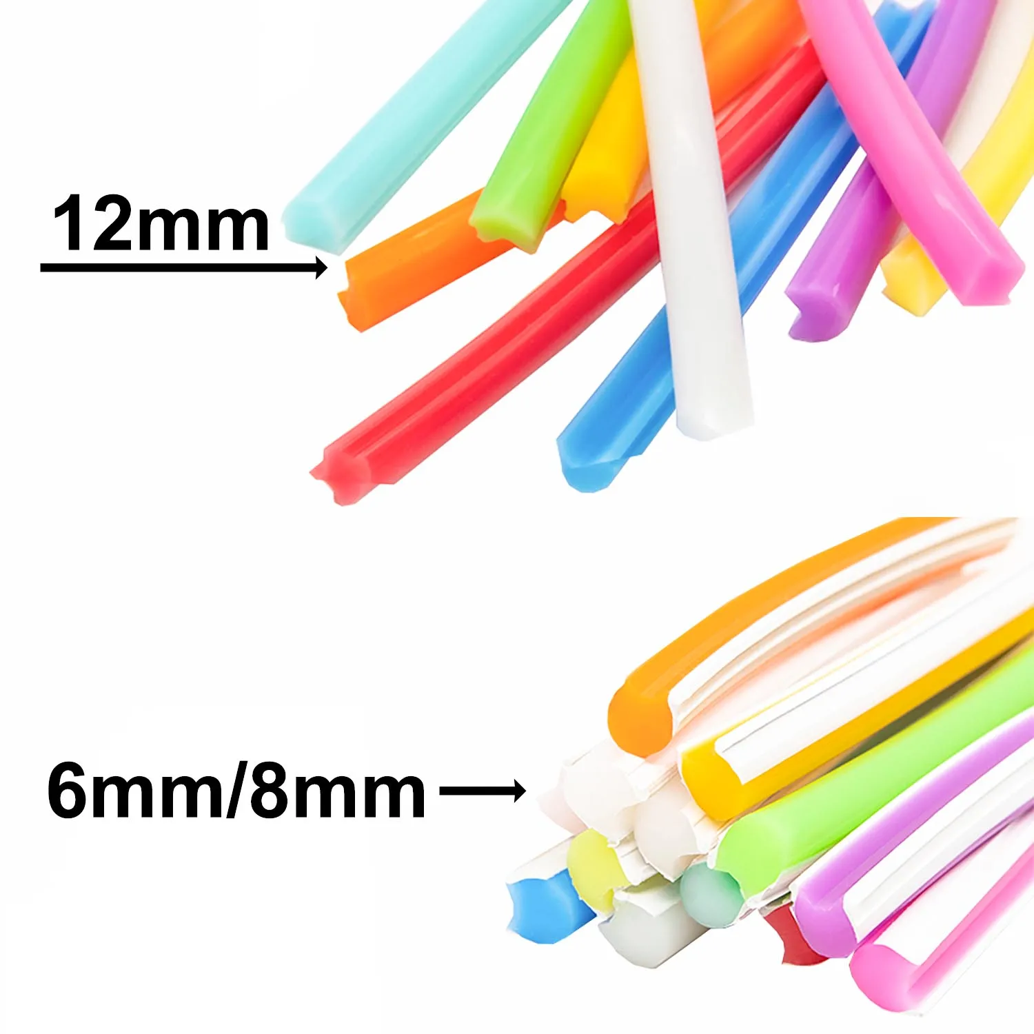 Tubo de tira de neón de silicona, 0,5-10m, 6mm, 8mm, Flexible, separado, recién Flexible para bricolaje, letrero de neón LED, resistente al agua IP67