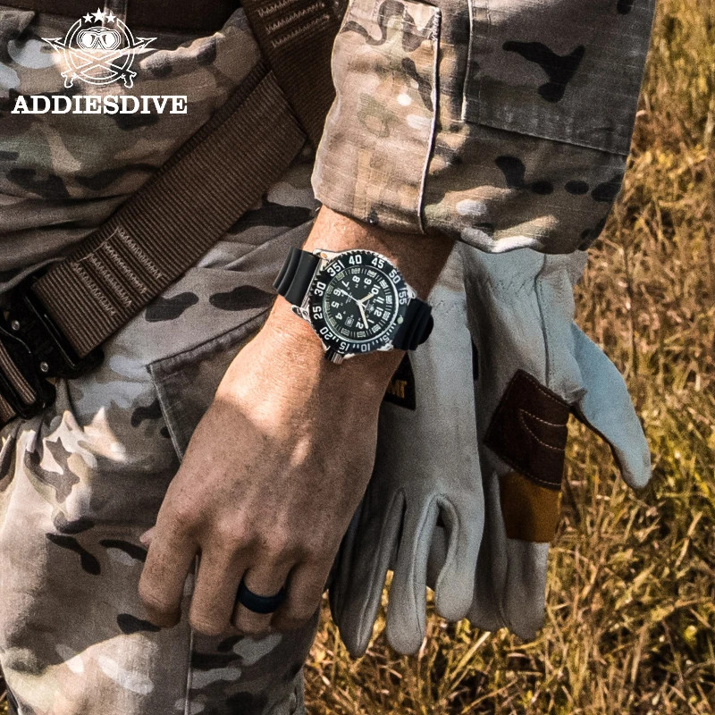 Relojes analógicos ADDIESDIVE a la moda para hombre, relojes de pulsera militares deportivos de nailon con tubo luminoso resistente al agua hasta 50m, reloj de cuarzo para hombre