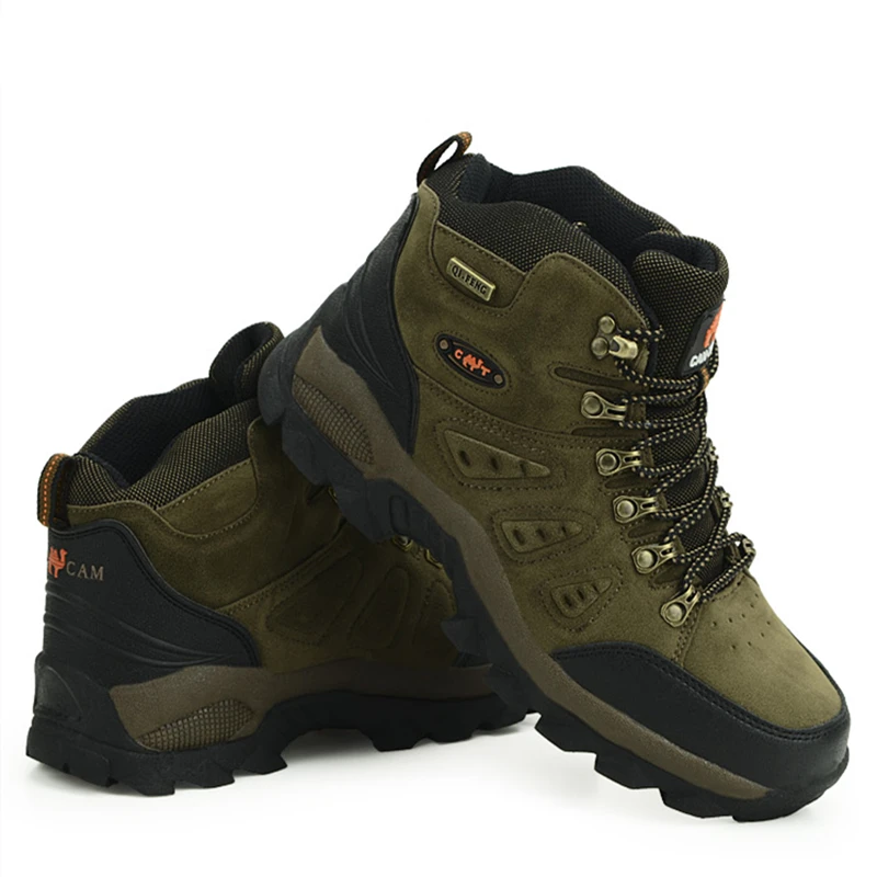 Botas de senderismo de talla grande 48 para hombre, calzado antideslizante de piel cálida para exteriores, calzado de moda para mujer, botines de trabajo al aire libre para verano e invierno